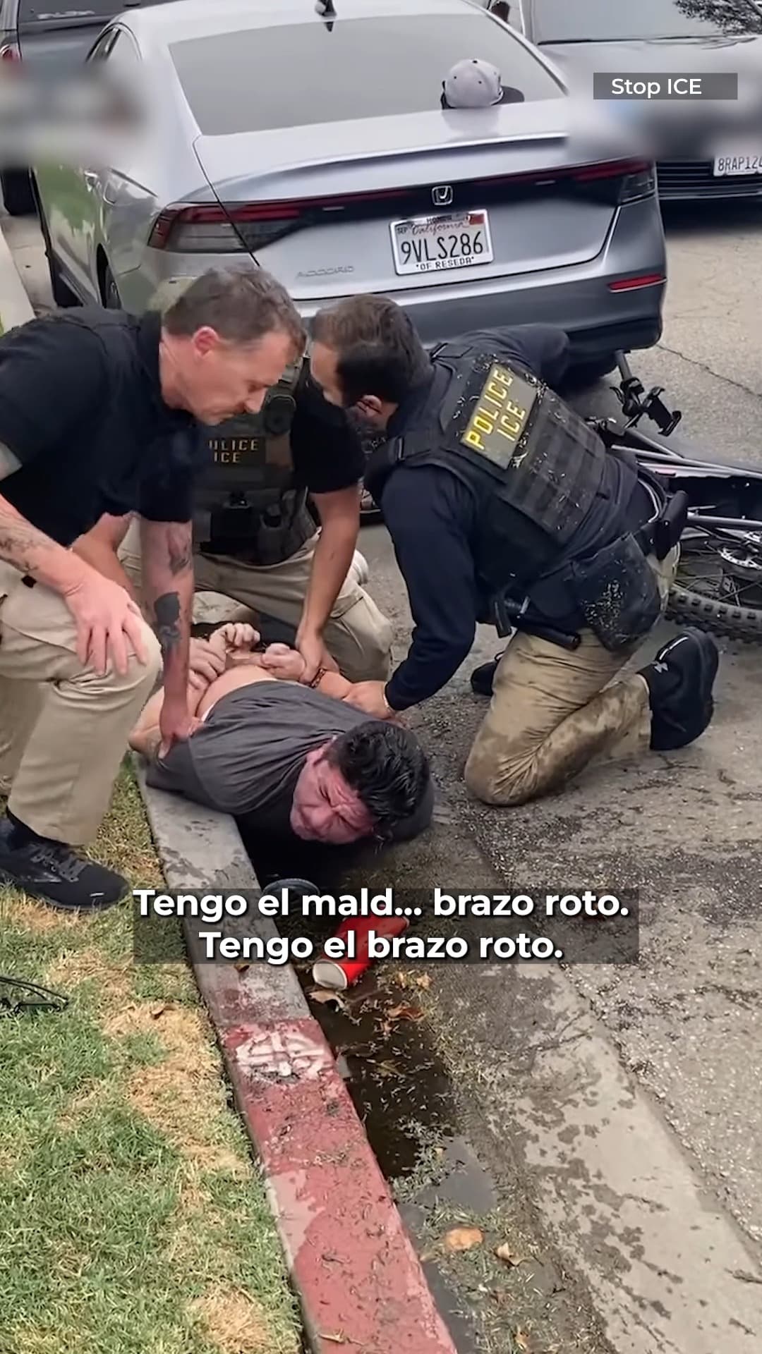 U.S. citizen hit by ICE vehicle, tased twice, suffers broken arm