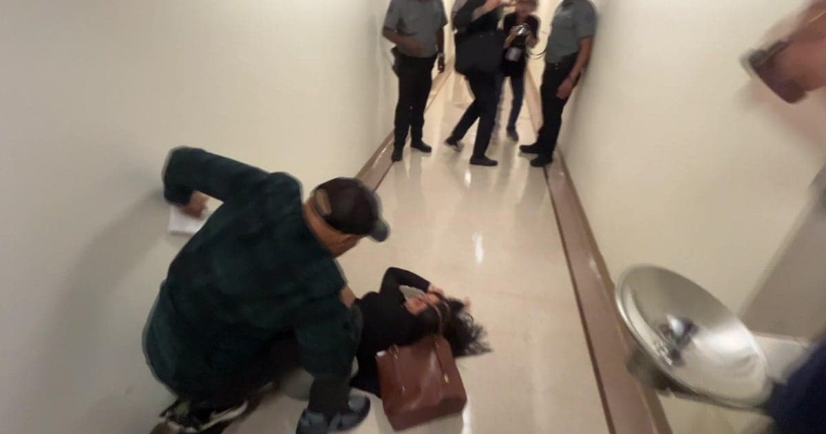 Rubén O.L. and Monica M.G.: ICE agent throws wife down during husband's court arrest