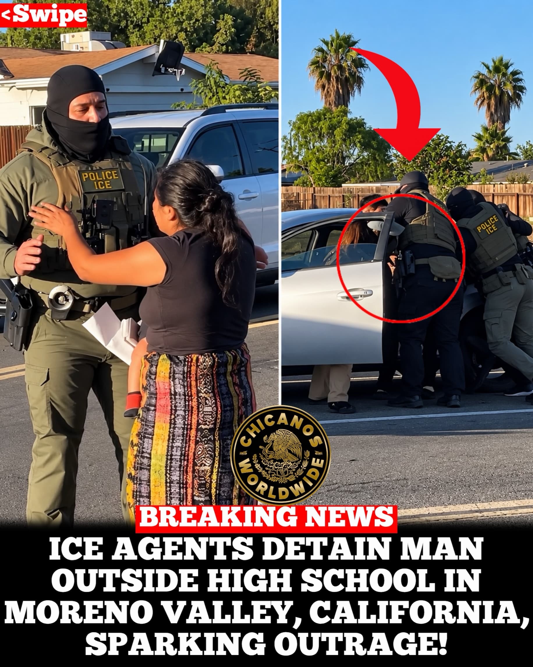 Man pulled from car by ICE outside California high school