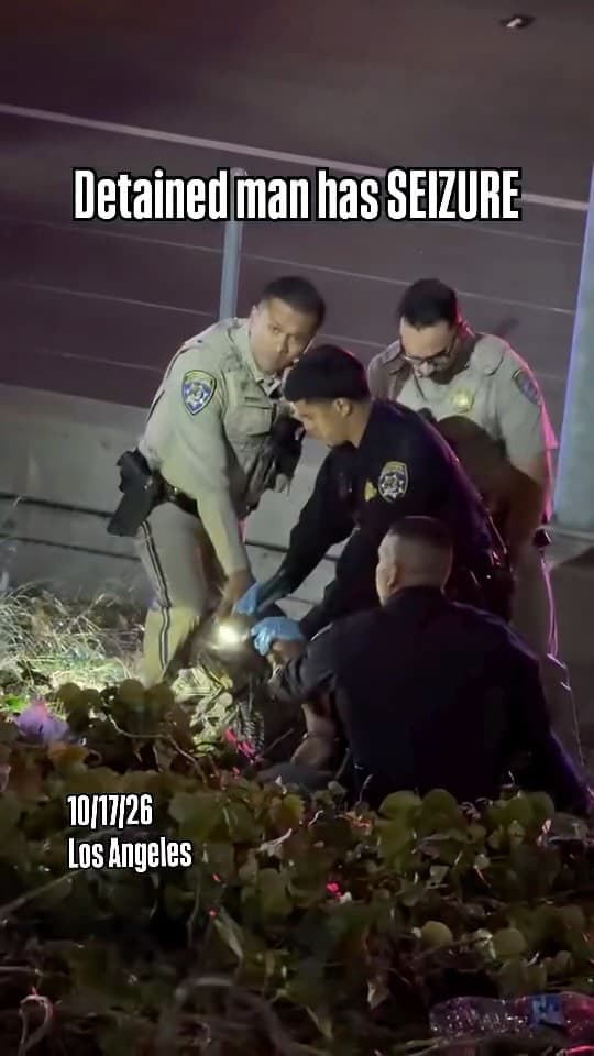 Detained man has seizure as LAPD, CHP officers withhold aid